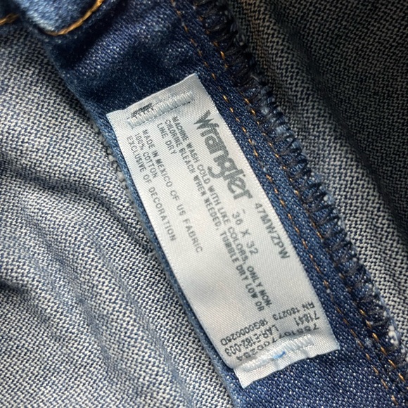 Wrangler 36x32 47MWZ Regular Fit Blue Denim Jeans - Picture 4 of 5